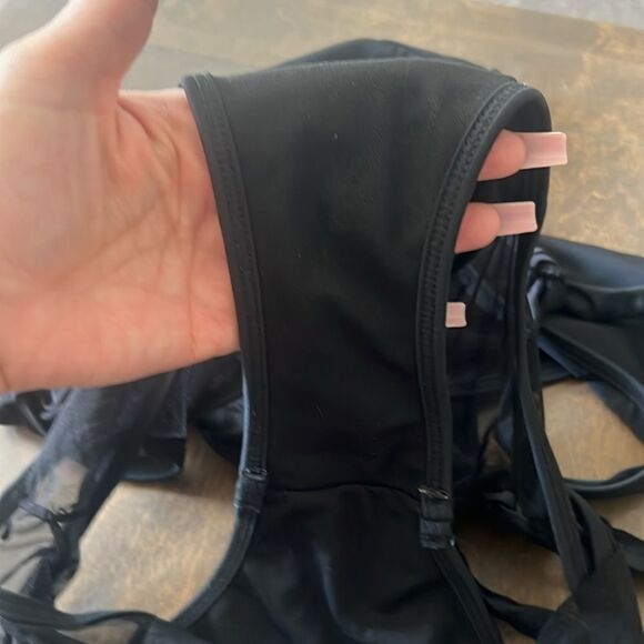 Top melon black strappy monokini Beautiful Open Front Teddy With Halter swimsuit - Picture 9 of 10